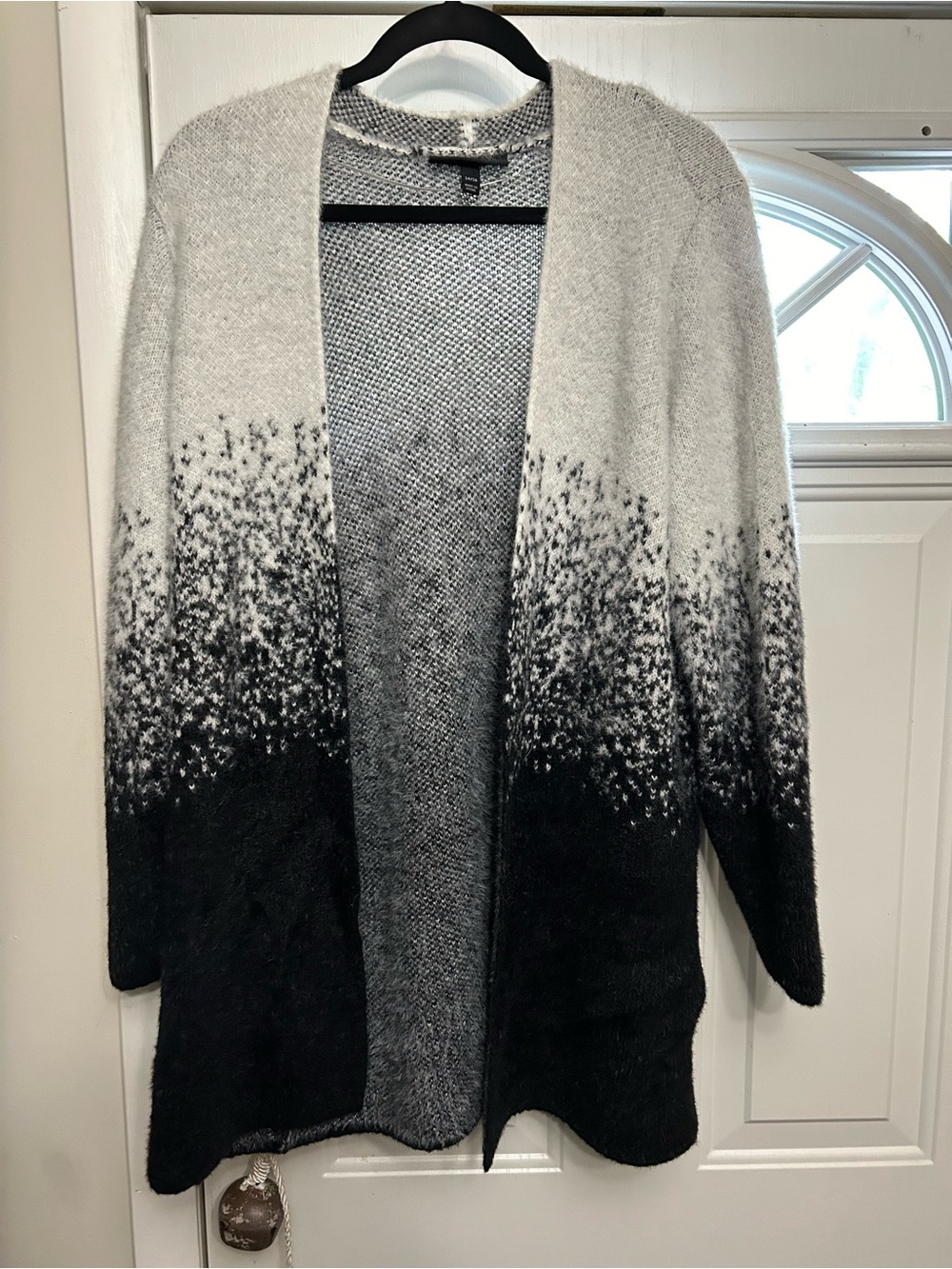 Lane Bryant Black and Gray Ombre Open-Front Cardigan